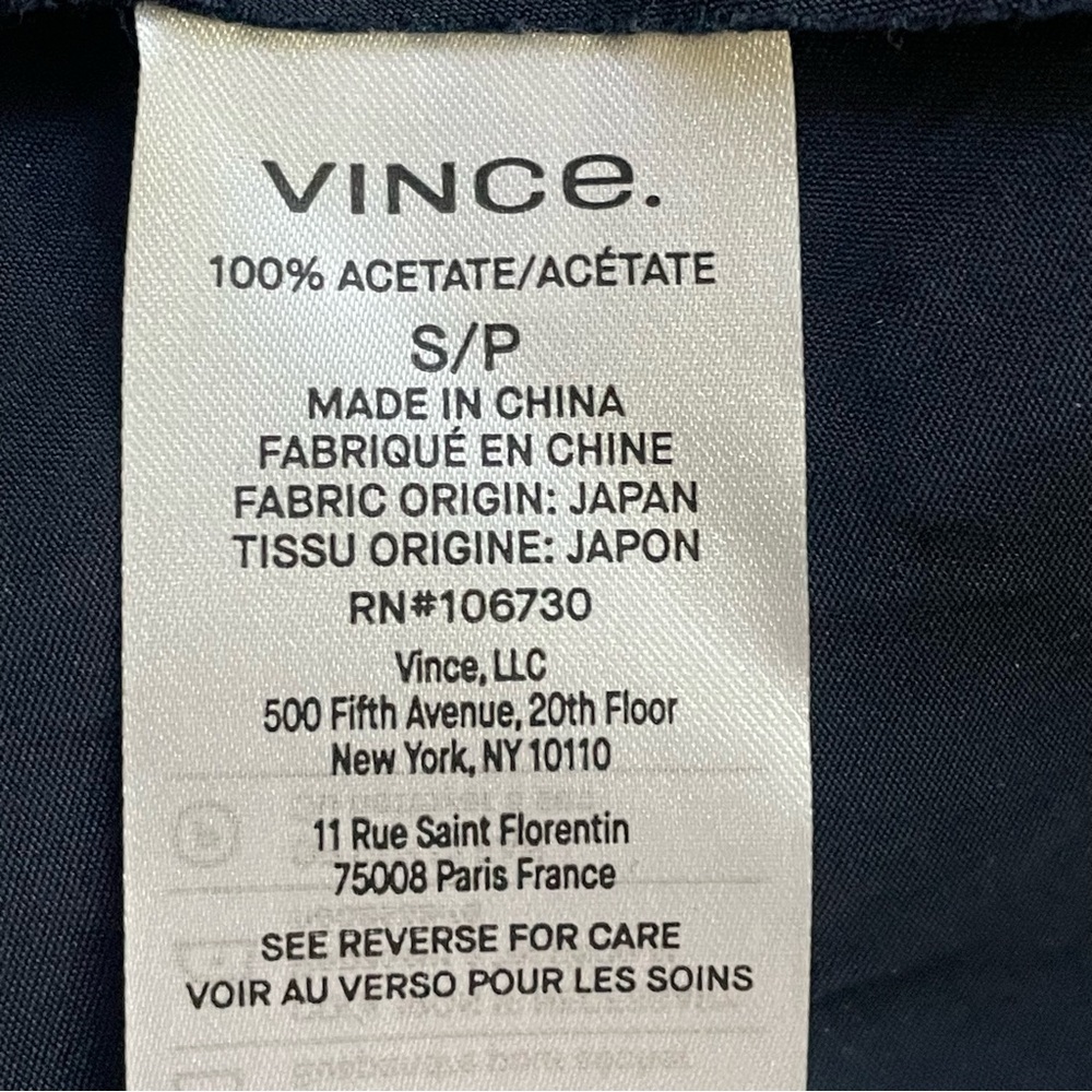 Vince | Navy Blue Satin Slip Midi Dress - Picture 10 of 11